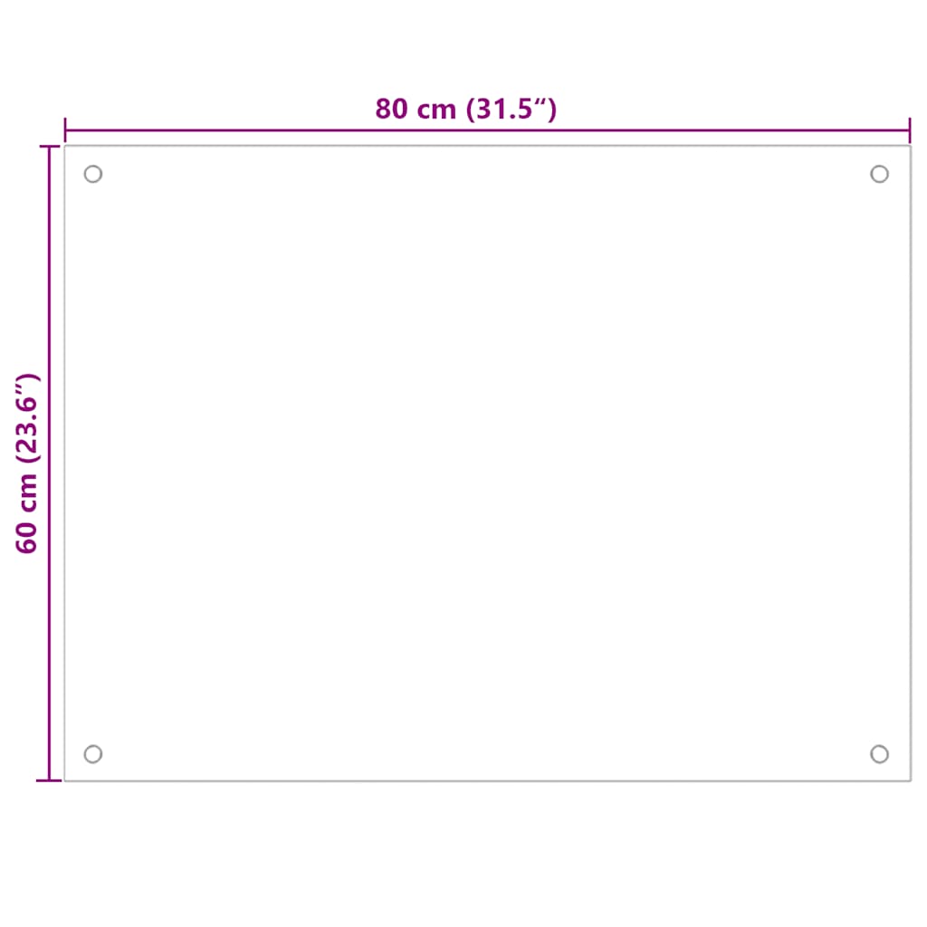 Painel anti-salpicos cozinha 80x60 cm vidro temp. transparente