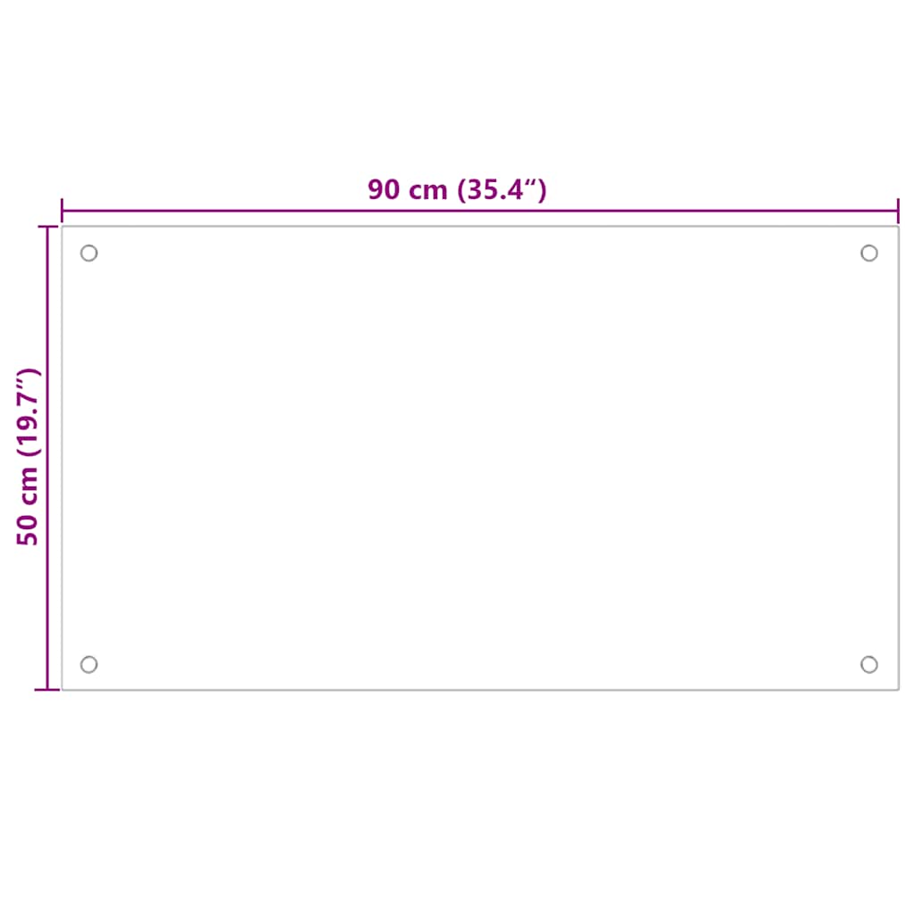 Painel anti-salpicos cozinha 90x50 cm vidro temp. transparente