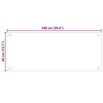 Painel anti-salpicos cozinha 100x40 cm vidro temp. transparente