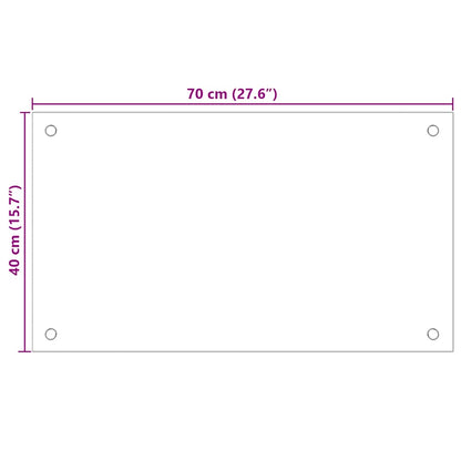 Painel anti-salpicos de cozinha 70x40 cm vidro temperado preto