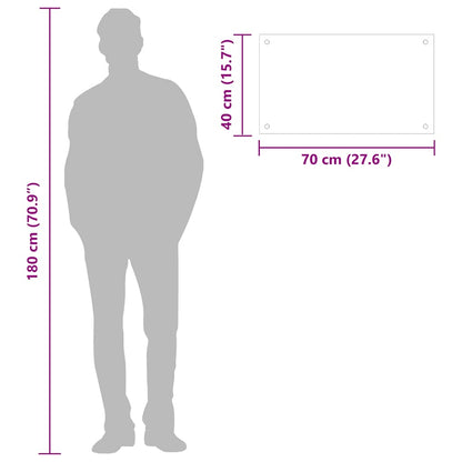 Painel anti-salpicos de cozinha 70x40 cm vidro temperado preto