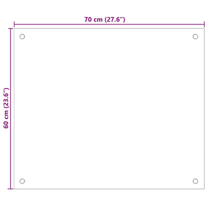 Painel anti-salpicos de cozinha 70x60 cm vidro temperado preto