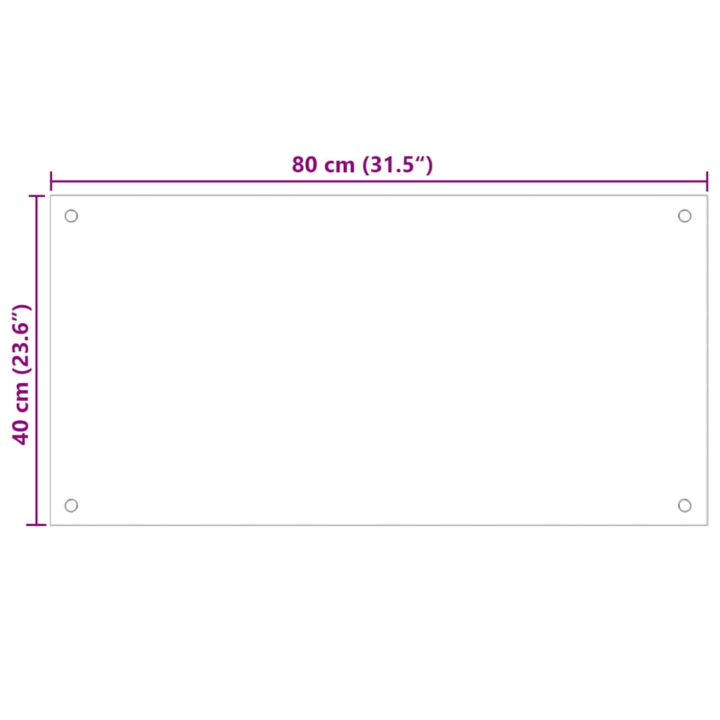 Painel anti-salpicos de cozinha 80x40 cm vidro temperado preto