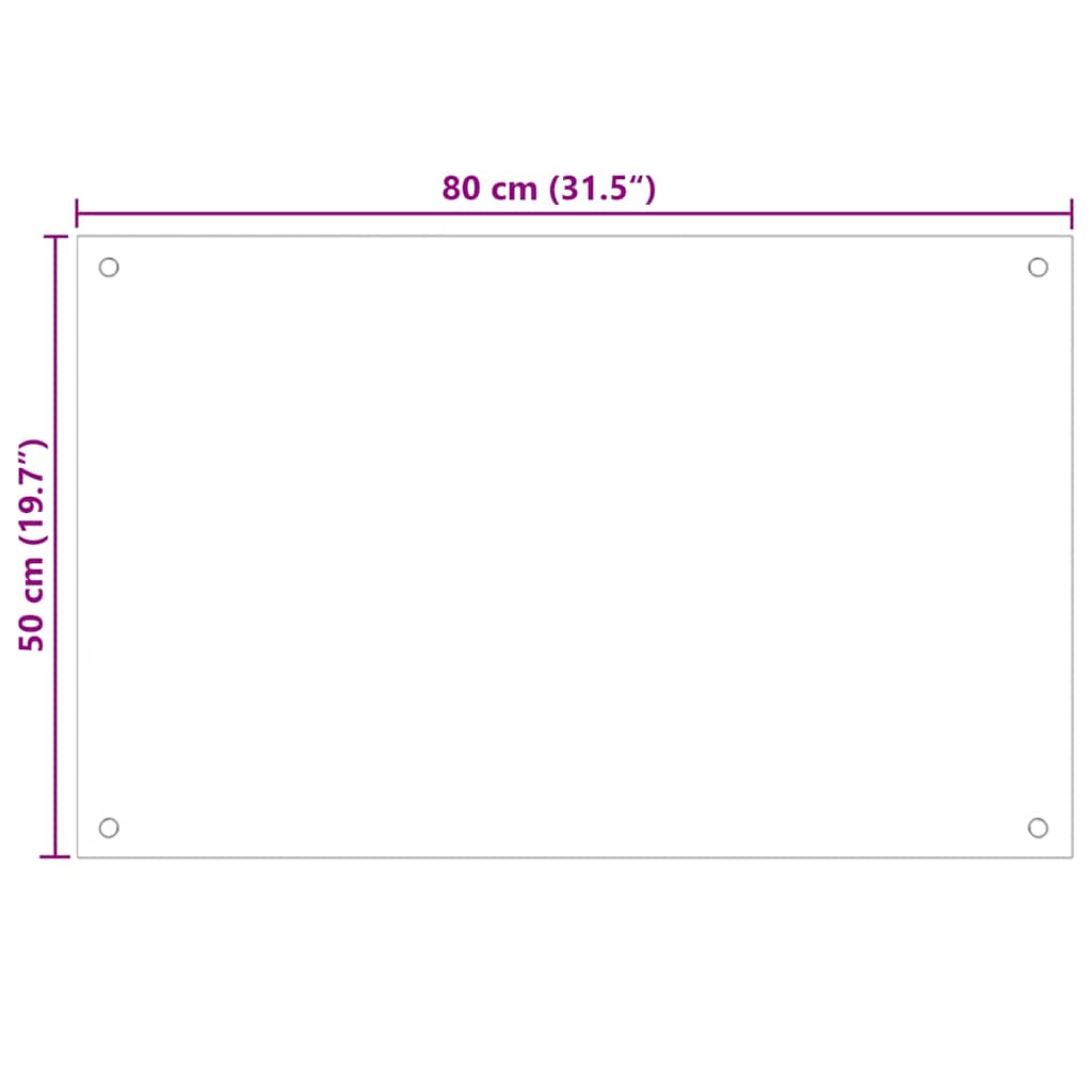 Painel anti-salpicos de cozinha 80x50 cm vidro temperado preto