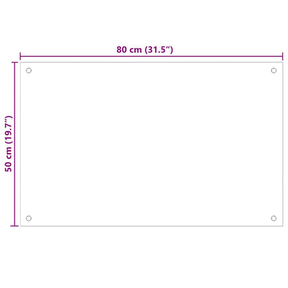 Painel anti-salpicos de cozinha 80x50 cm vidro temperado preto