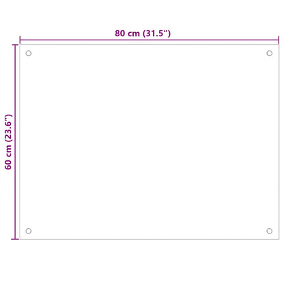 Painel anti-salpicos de cozinha 80x60 cm vidro temperado preto