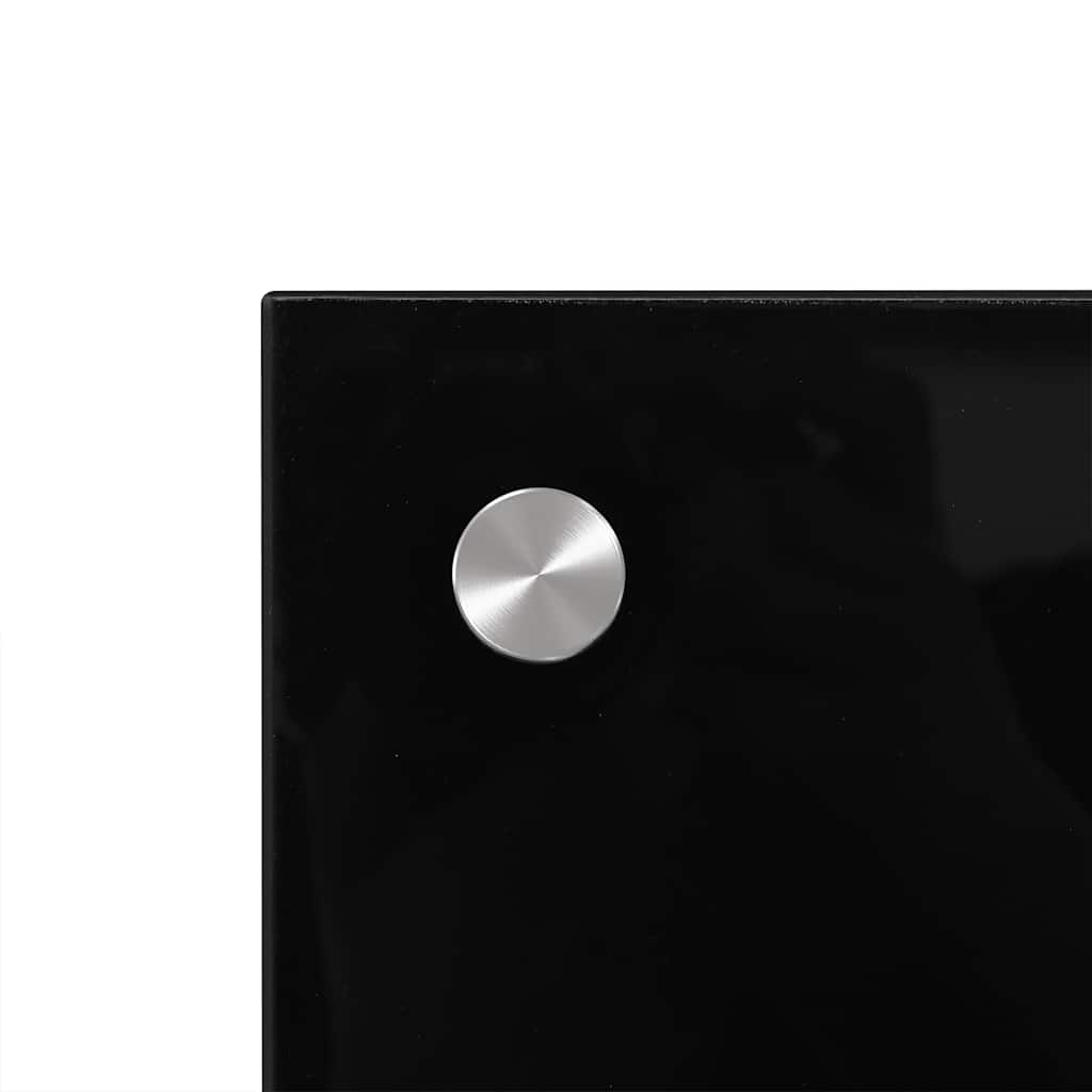 Painel anti-salpicos de cozinha 90x50 cm vidro temperado preto