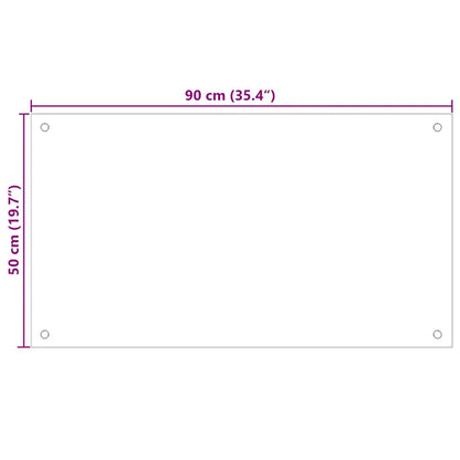 Painel anti-salpicos de cozinha 90x50 cm vidro temperado preto