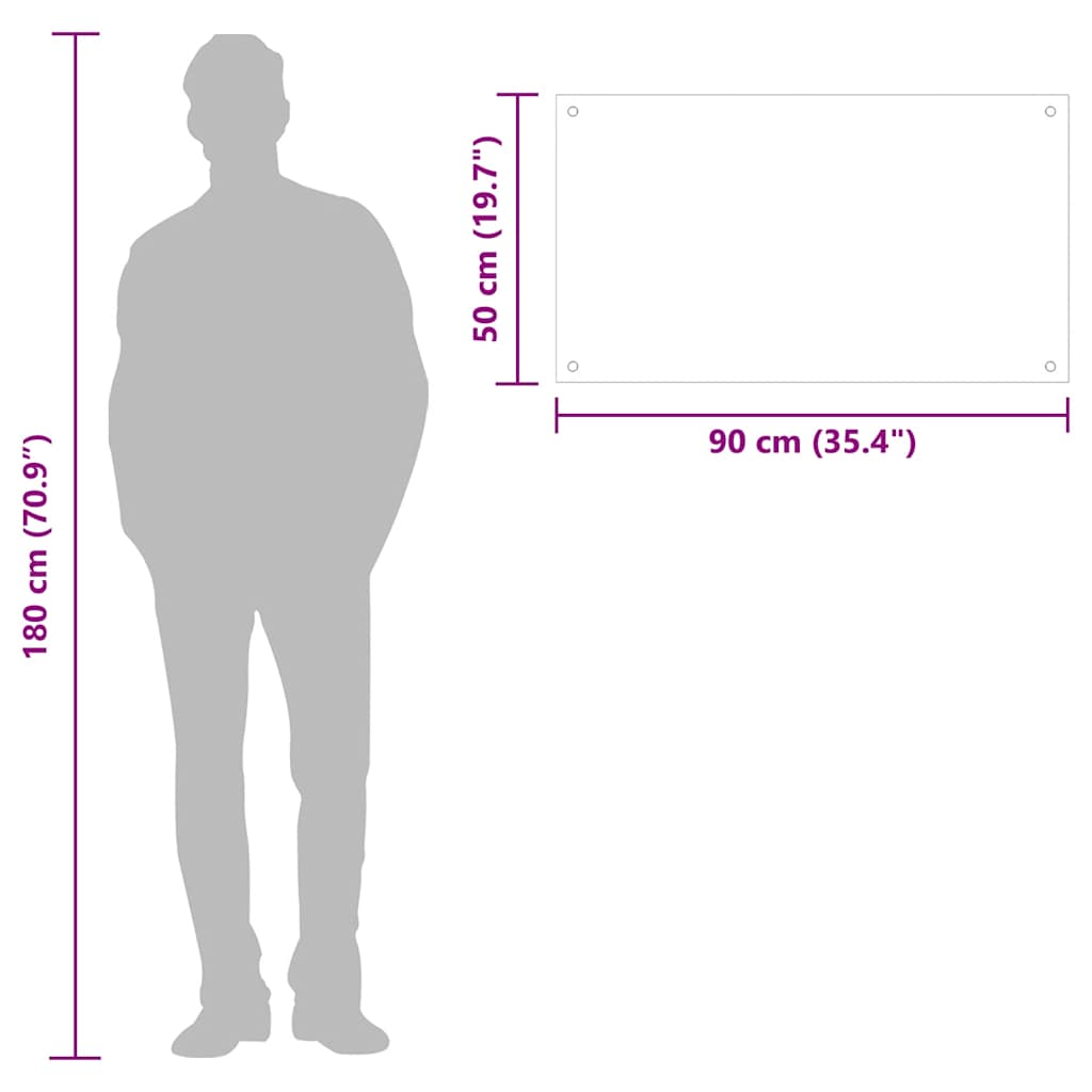 Painel anti-salpicos de cozinha 90x50 cm vidro temperado preto