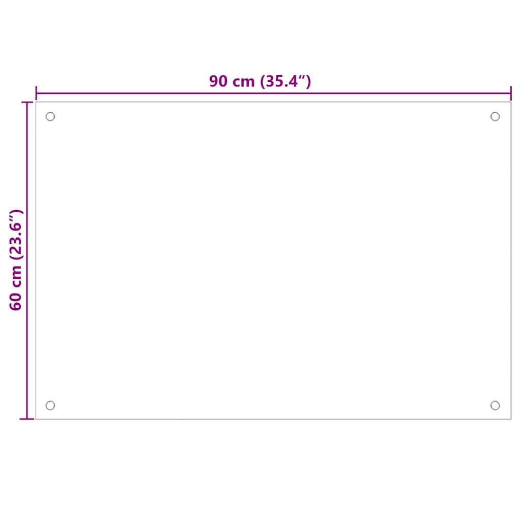 Painel anti-salpicos de cozinha 90x60 cm vidro temperado preto