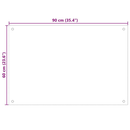 Painel anti-salpicos de cozinha 90x60 cm vidro temperado preto