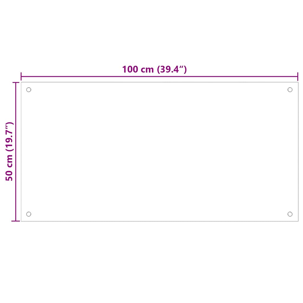 Painel anti-salpicos de cozinha 100x50 cm vidro temperado preto