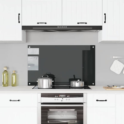 Painel anti-salpicos de cozinha 100x60 cm vidro temperado preto