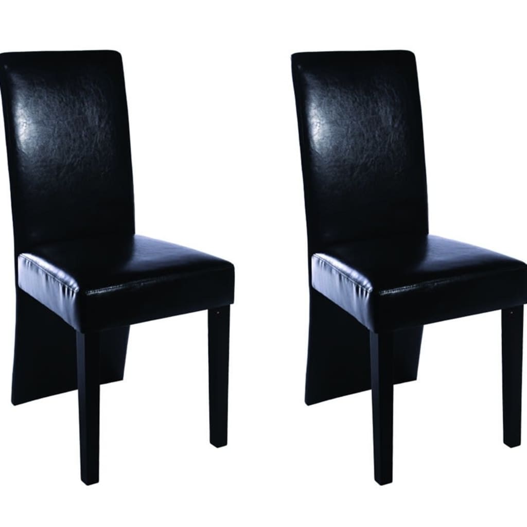 Cadeiras de jantar 2 pcs couro artificial preto
