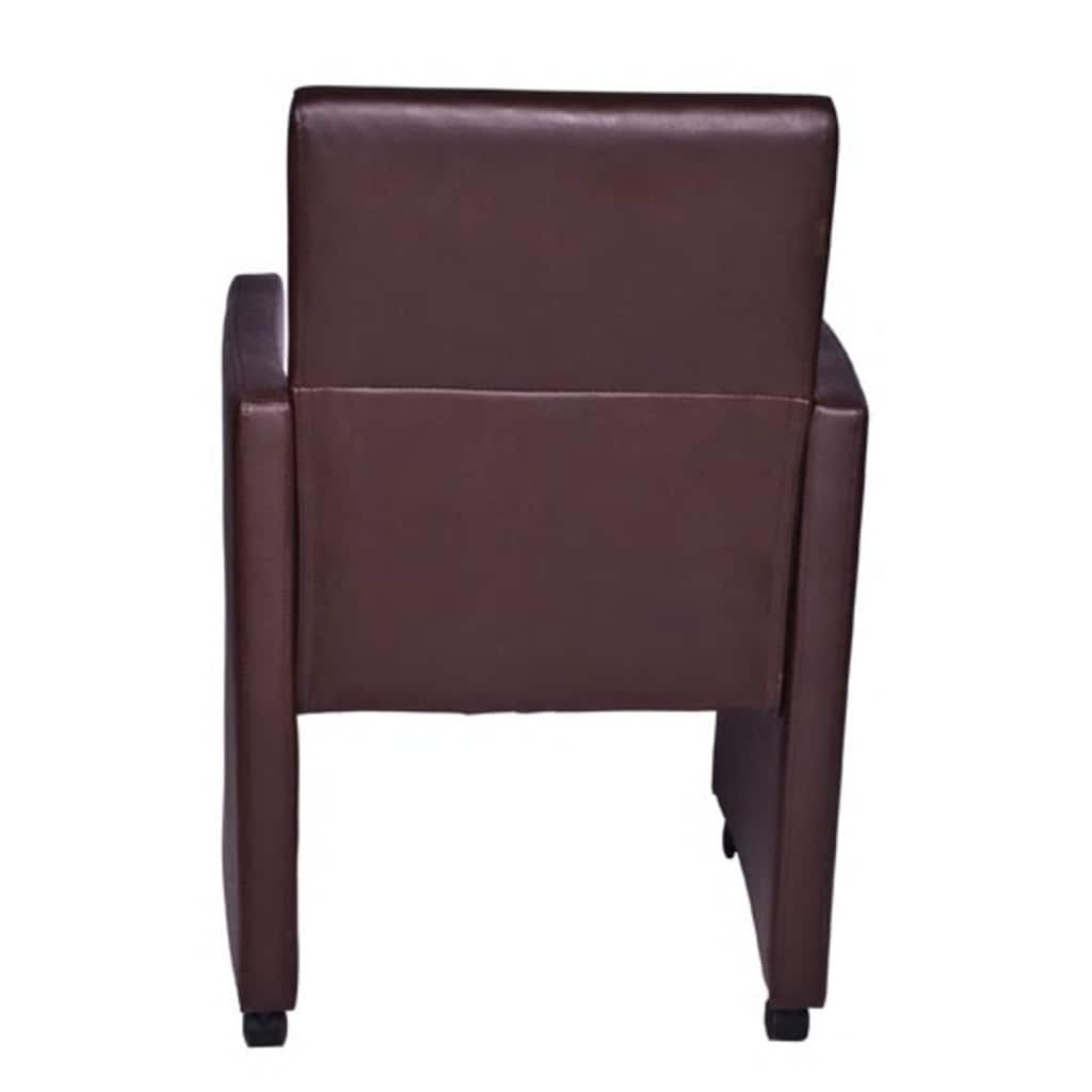 Cadeiras de jantar 2 pcs couro artificial castanho