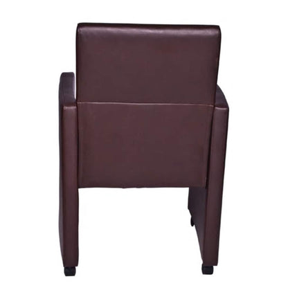 Cadeiras de jantar 2 pcs couro artificial castanho