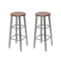Bancos de bar 2 pcs metal com assento MDF