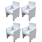 Cadeiras de jantar 4 pcs couro artificial branco