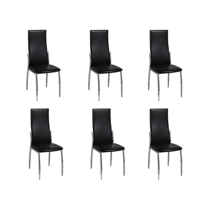 Cadeiras de jantar 6 pcs couro artificial preto