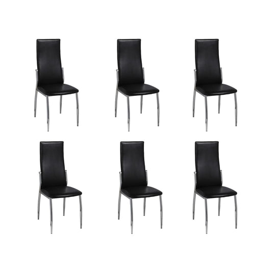 Cadeiras de jantar 6 pcs couro artificial preto