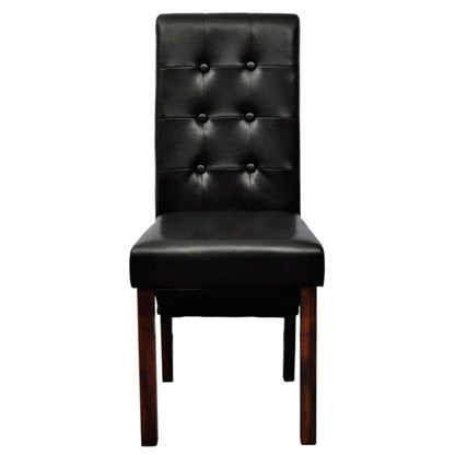 Cadeiras de jantar 2 pcs couro artificial preto