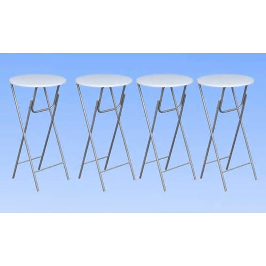Mesas de bar 4 pcs com tampo MDF branco
