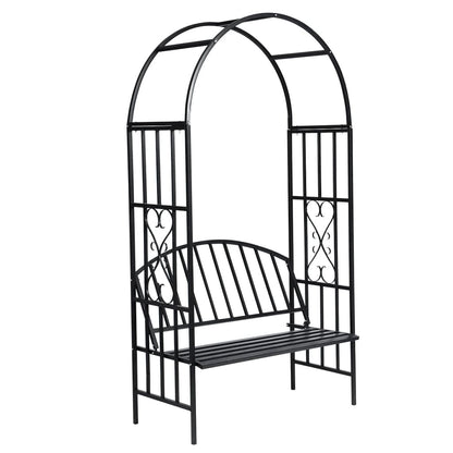 Arco para rosas com banco jardim