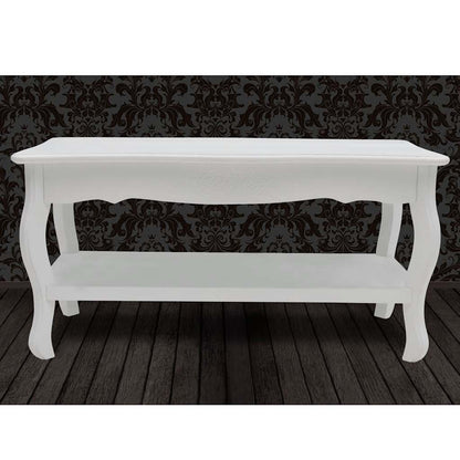 Mesa de centro com 2 prateleiras MDF branco