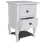 Mesa de cabeceira com 2 gavetas MDF branco