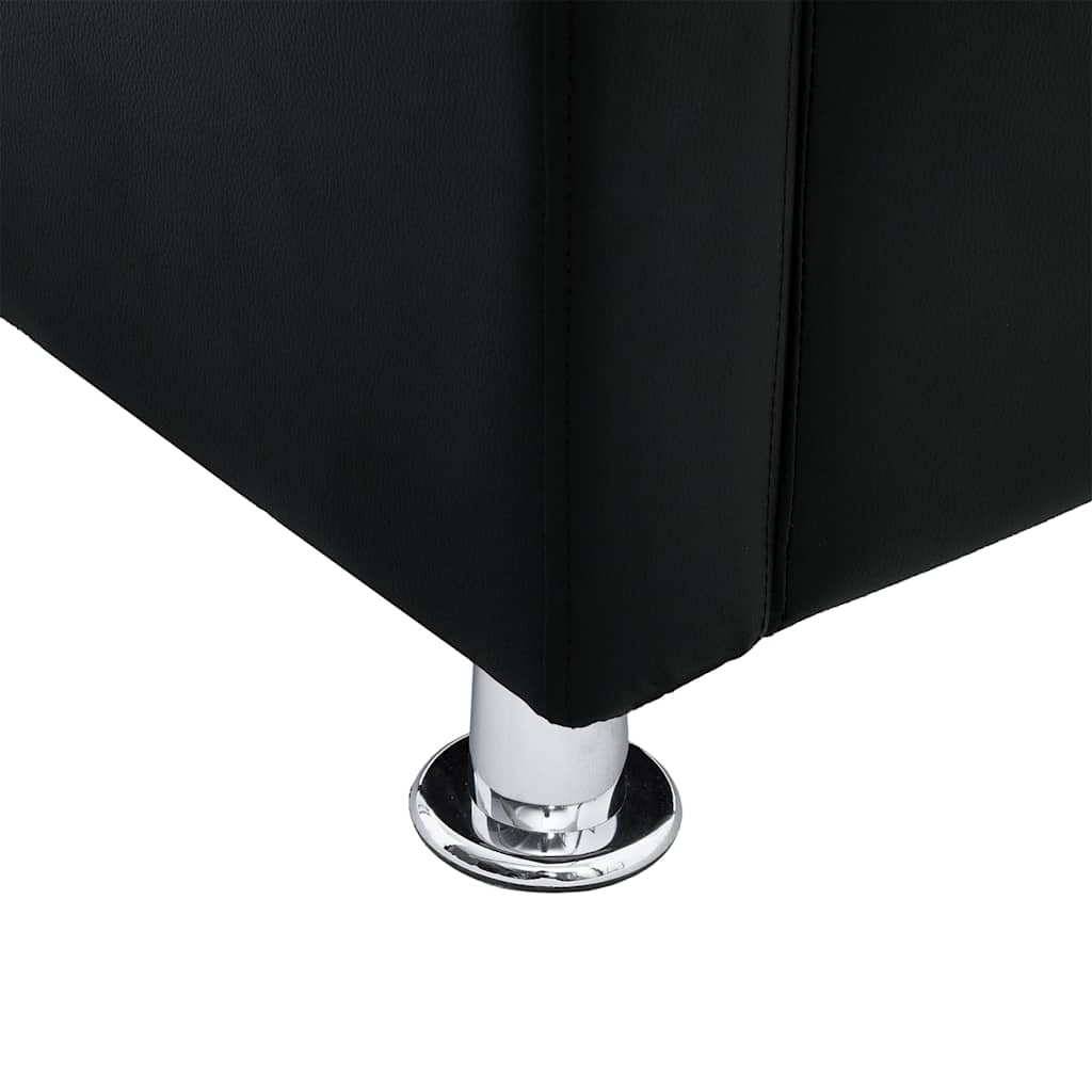 Poltrona em forma de cubo couro artificial preto