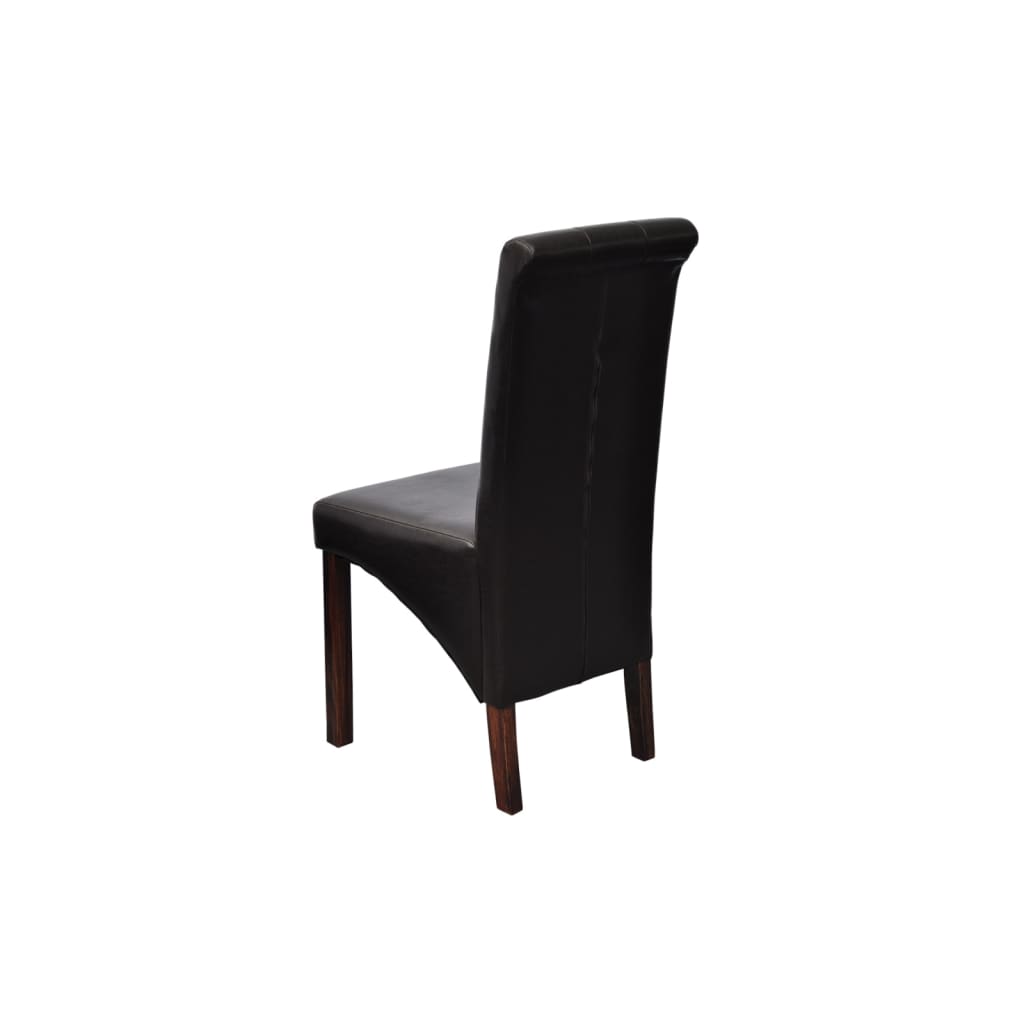 Cadeiras de jantar 4 pcs couro artificial preto