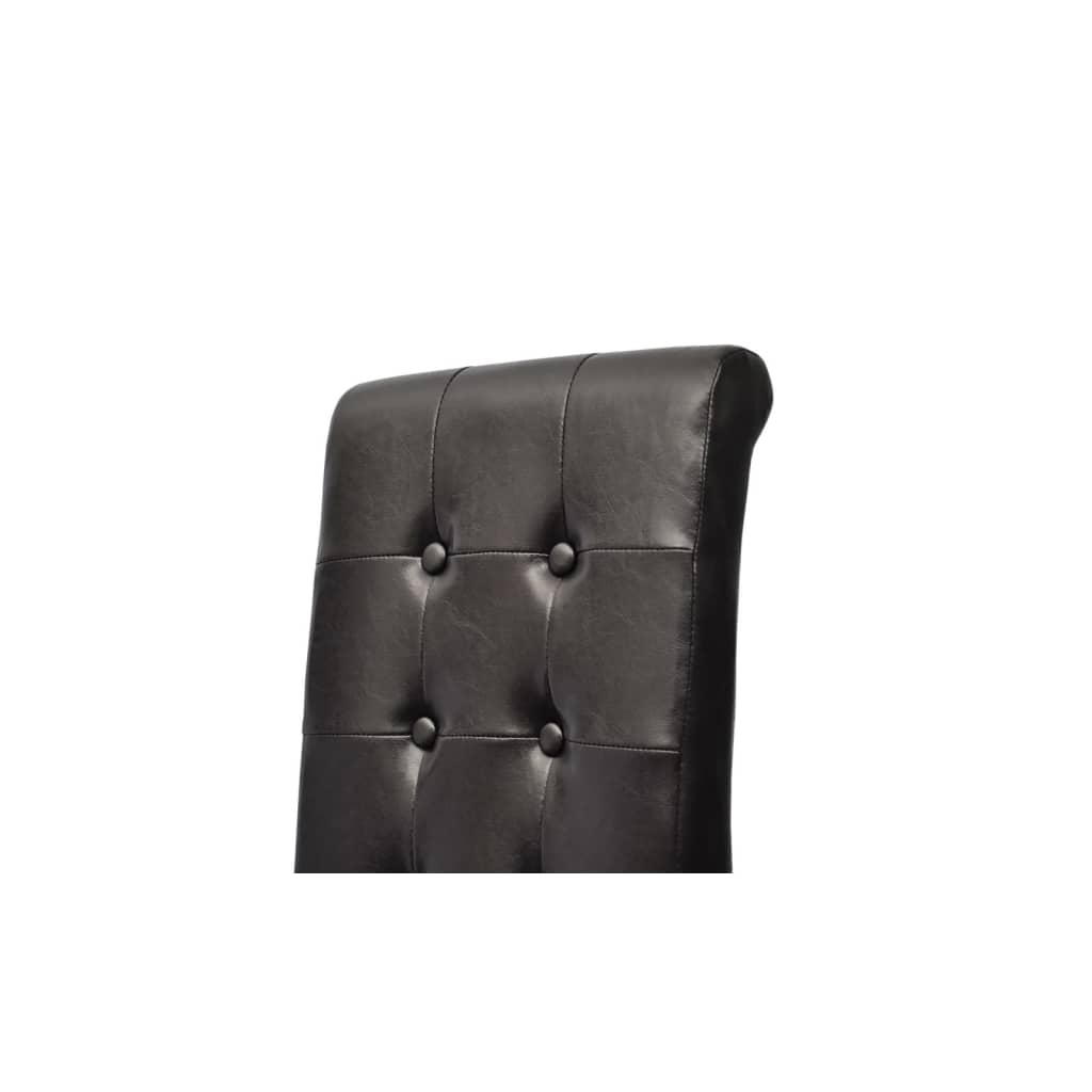 Cadeiras de jantar 4 pcs couro artificial preto
