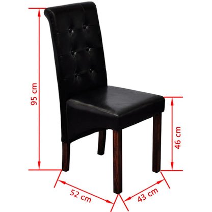 Cadeiras de jantar 4 pcs couro artificial preto