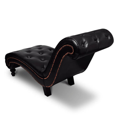 Chaise longue couro artificial castanho