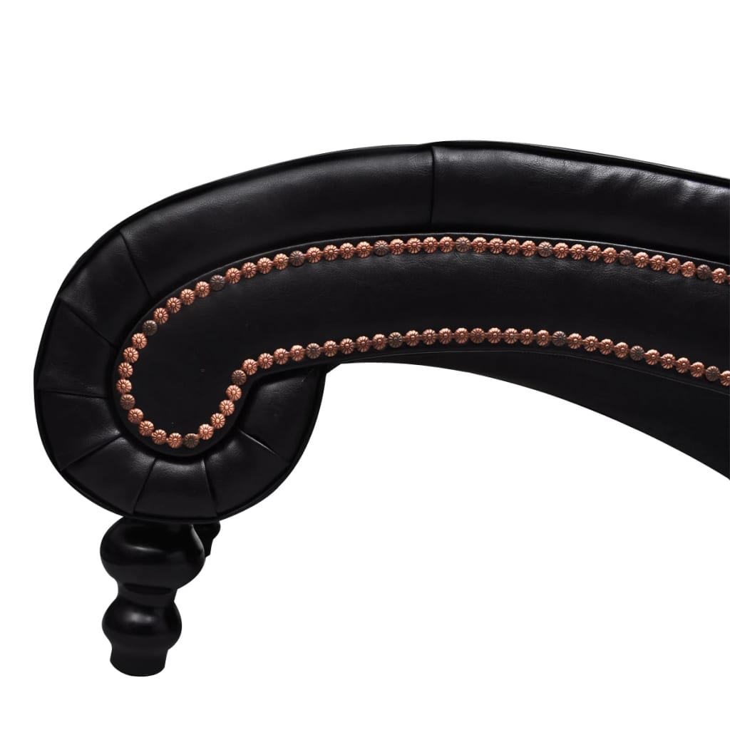 Chaise longue couro artificial castanho