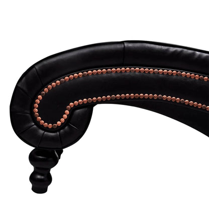 Chaise longue couro artificial castanho