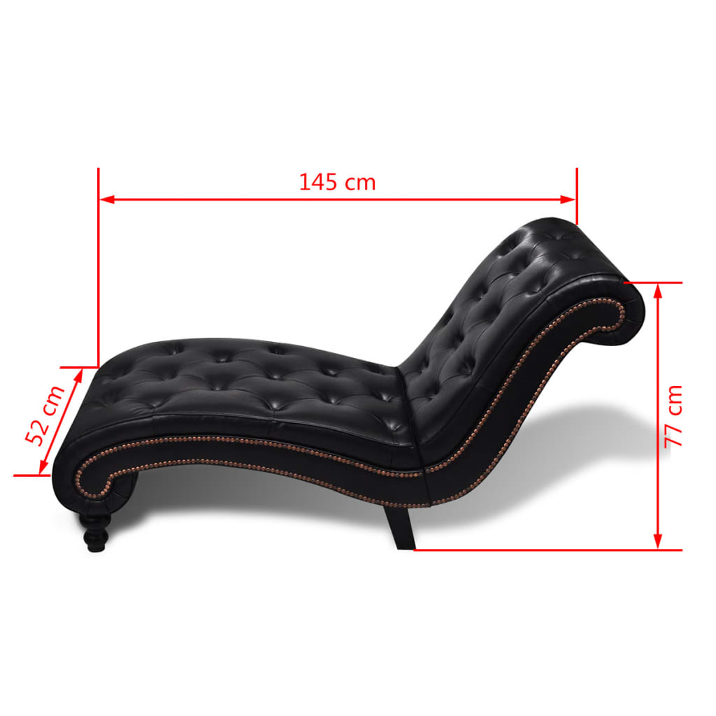 Chaise longue couro artificial castanho