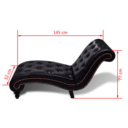 Chaise longue couro artificial castanho