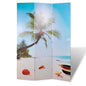 Biombo dobrável com estampa de praia 120x170 cm