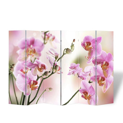 Biombo dobrável com estampa de flores 217x170 cm