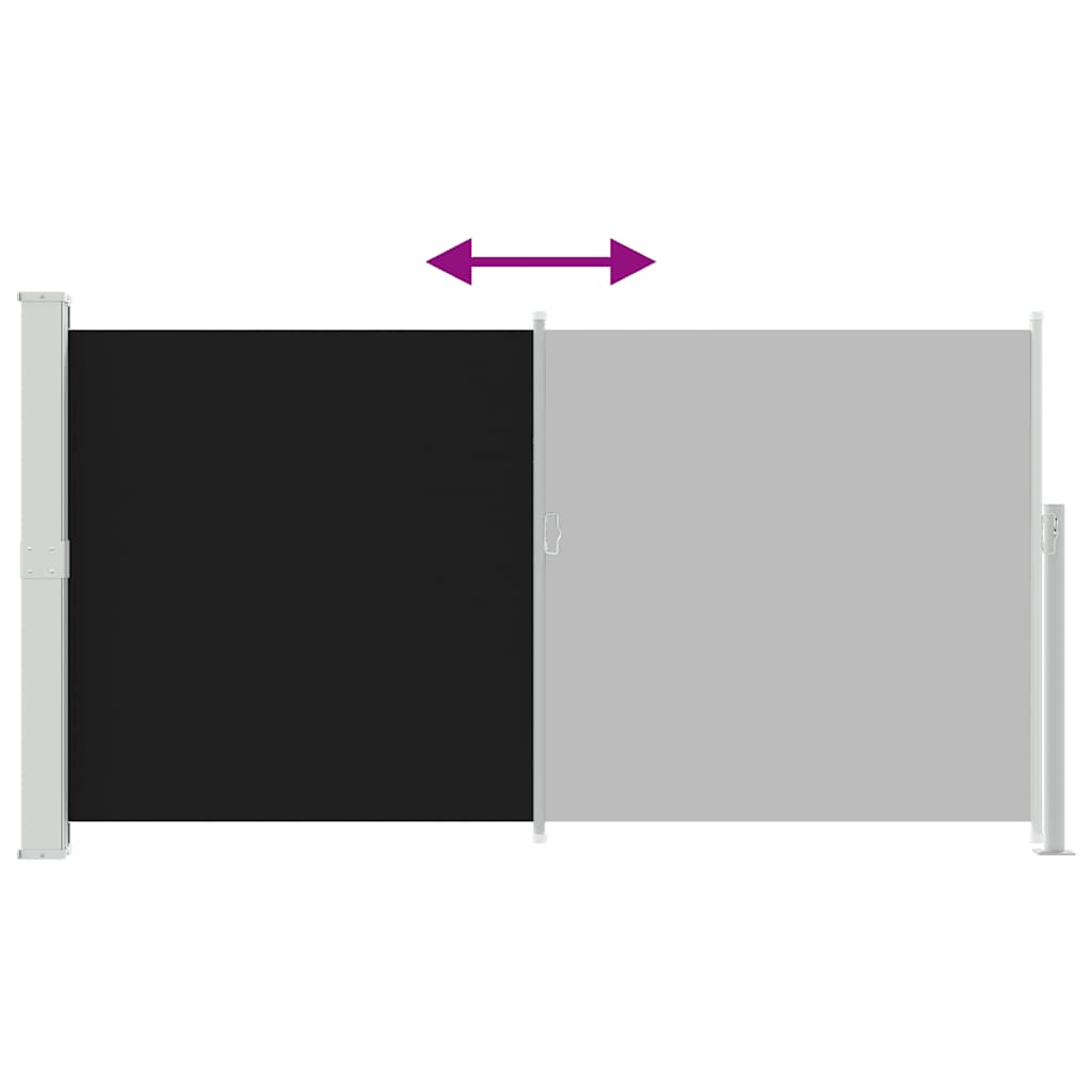 Toldo lateral para pátio/terraço 160 x 300 cm preto