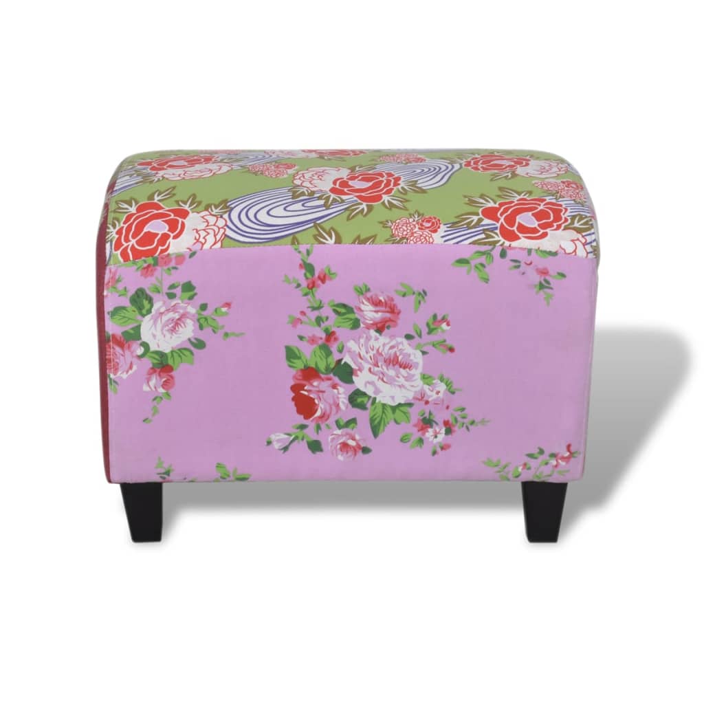 Banquinho para os pés patchwork design floral