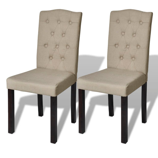 Cadeiras de jantar 2 pcs tecido cor camel