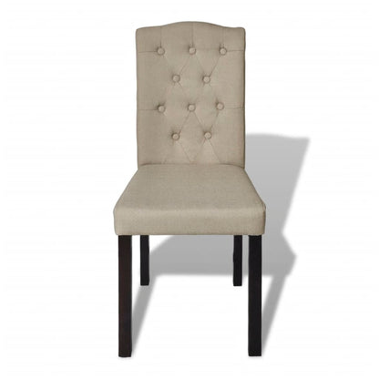 Cadeiras de jantar 2 pcs tecido cor camel