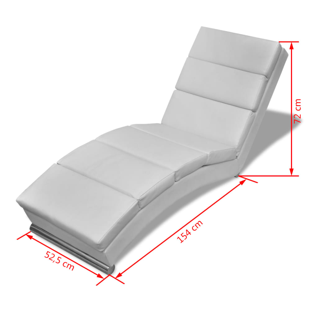 Chaise longue couro artificial branco