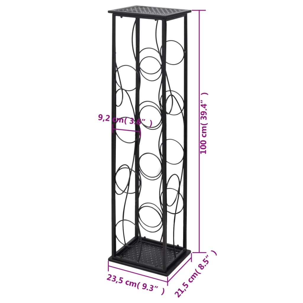 Garrafeira de metal, suporte para 8 garrafas de vinho