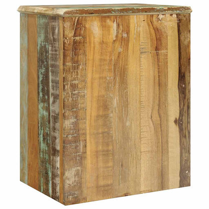 Mesa de apoio com 1 gaveta e 1 porta, madeira reciclada
