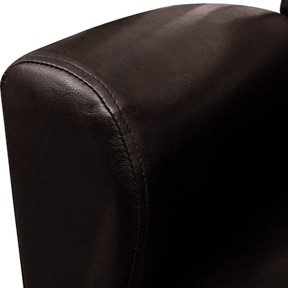 Poltrona couro artificial castanho-escuro