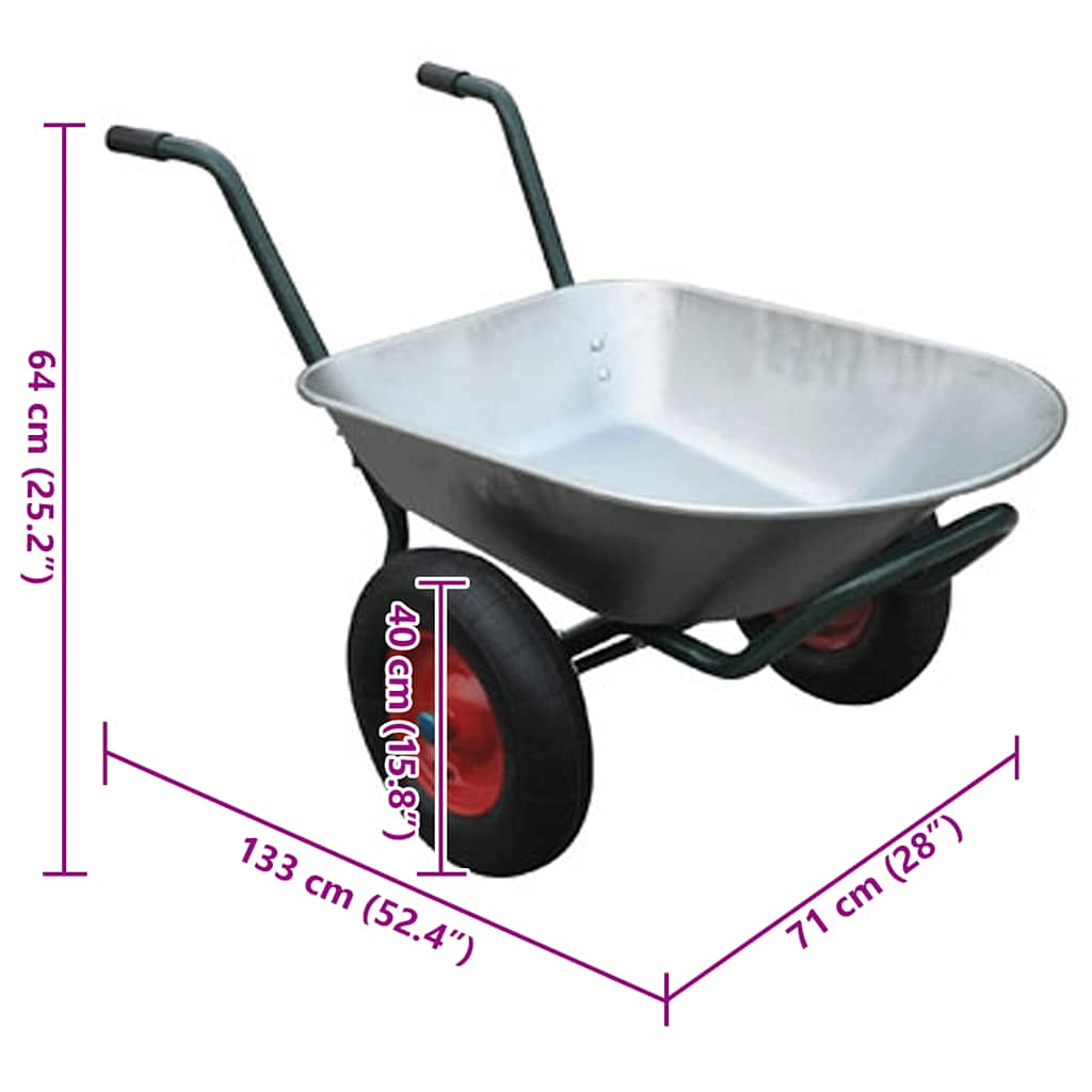 Carrinho de Mão com Duas Rodas Ferramenta de Jardinagem