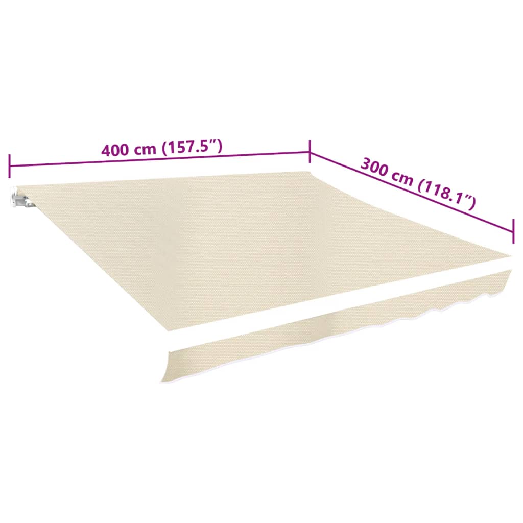 Lona para toldo creme 4 x 3 m (sem estrutura/caixa)